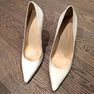 Sophia Webster white pointed toe pumps